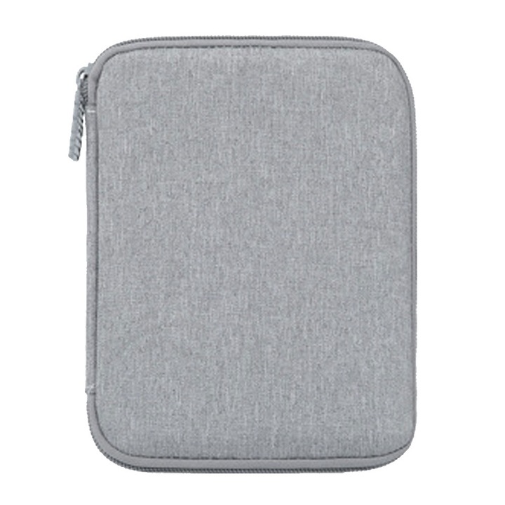 Електронна чанта-органайзер QttvbTna, полиестер, сиво-черна, комплект от 2 бр., 22,5x17x2 см/24,5x18x3,5 см