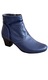 Ghete dama din piele naturala, cu fermoar MVS36BL, Bleumarin
