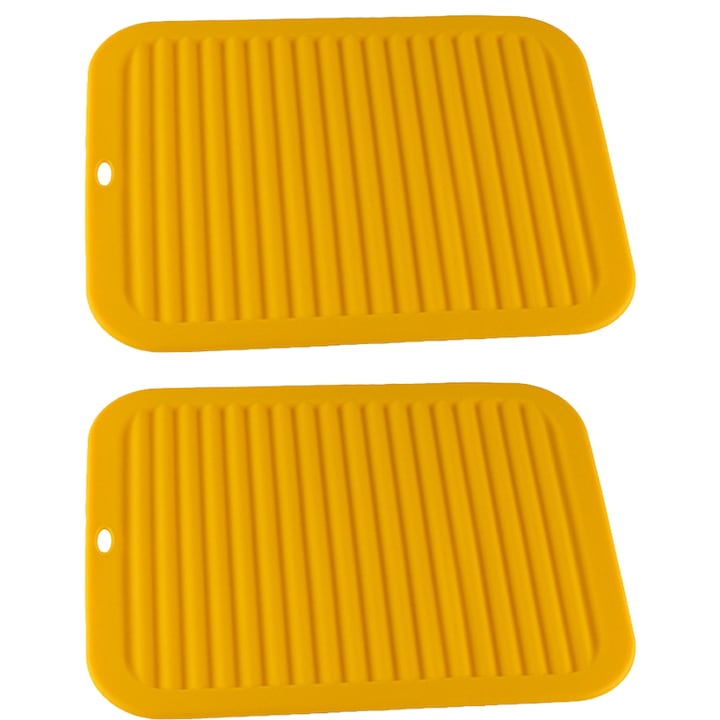 Комплект от 2 QttvbTna решетки за съдове, силиконови, оранжеви