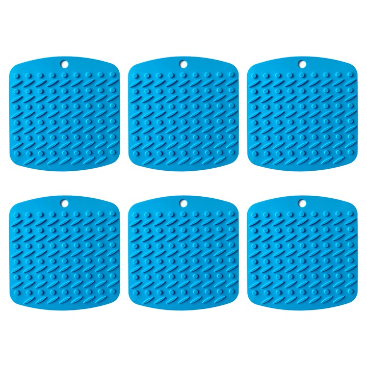 Set 6 servete termice, silicon, albastru