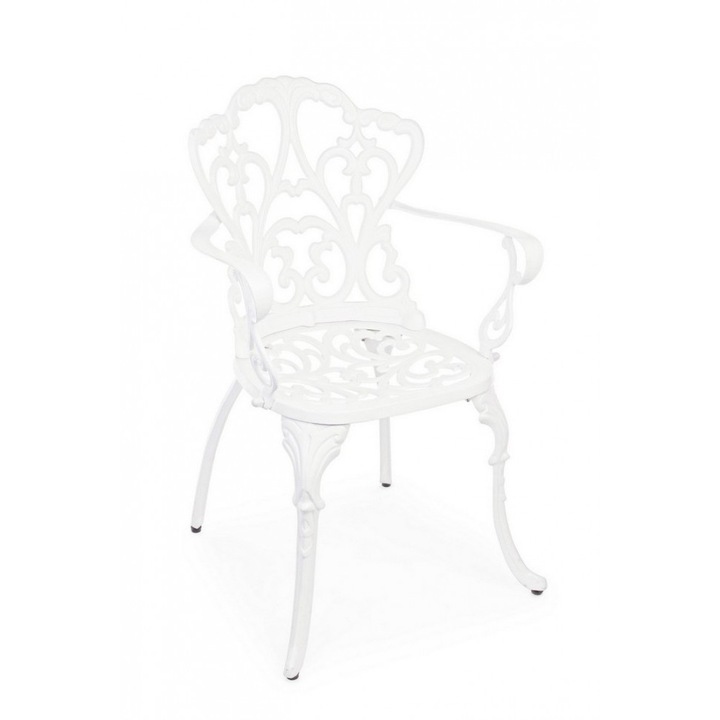 Комплект 2 градински стола Виктория бял алуминий 57.5x58x87.5 см