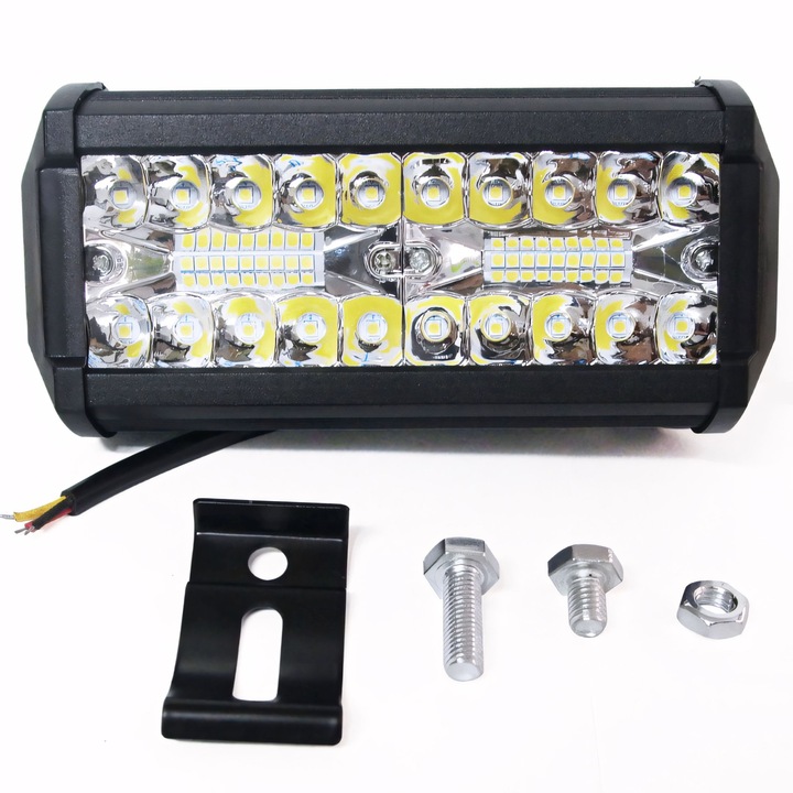 LED прожектор за автомобил с 40 светодиода, За Offroad, 120W, 12V-24V, 8000 Lumens, 6000k, Черен