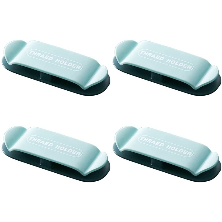 Set 4 Clipsuri Organizare Cabluri, Autoadezive, Albastru Deschis