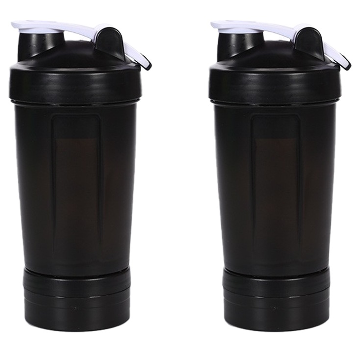 2 palack készlet, QttvbTna, polipropilén, fekete