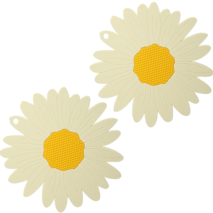 Pohártartók, napraforgó, fehér