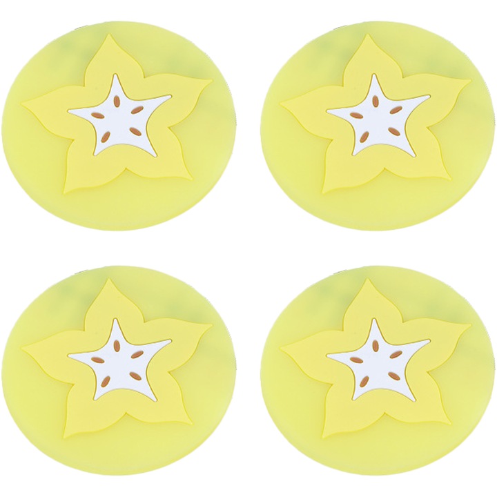 Set 4 suporturi bauturi, antiderapant, rezistent la caldura, absorbant