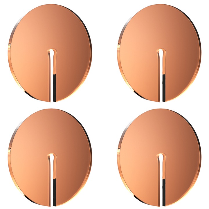 Set 4 suporturi bauturi, design rotund, portocaliu, 10x10cm