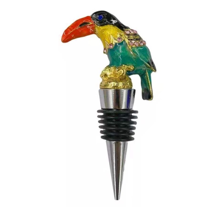 Dop pentru sticla de vin, inox, rezistent la rugina, etansare eficienta, multicolor