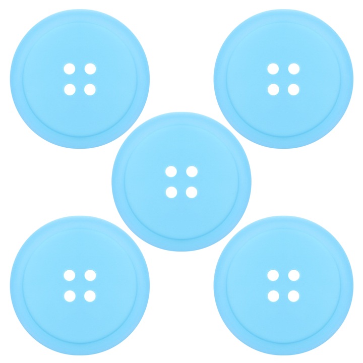 5 db pohártartó készlet, QttvbTna, szilikon, hőálló, csúszásmentes, 8,8 cm, kék