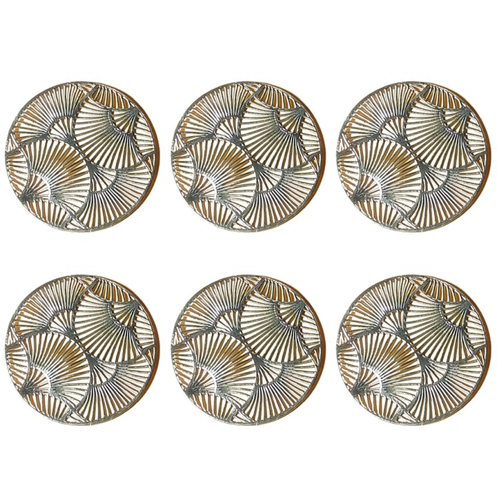 Set 6 Suporturi bauturi, PVC, 10.4cm, multicolor