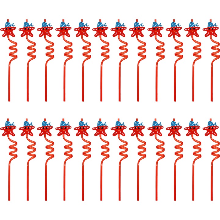 Set 24 paie reutilizabile, accesorii pentru petreceri, rosu