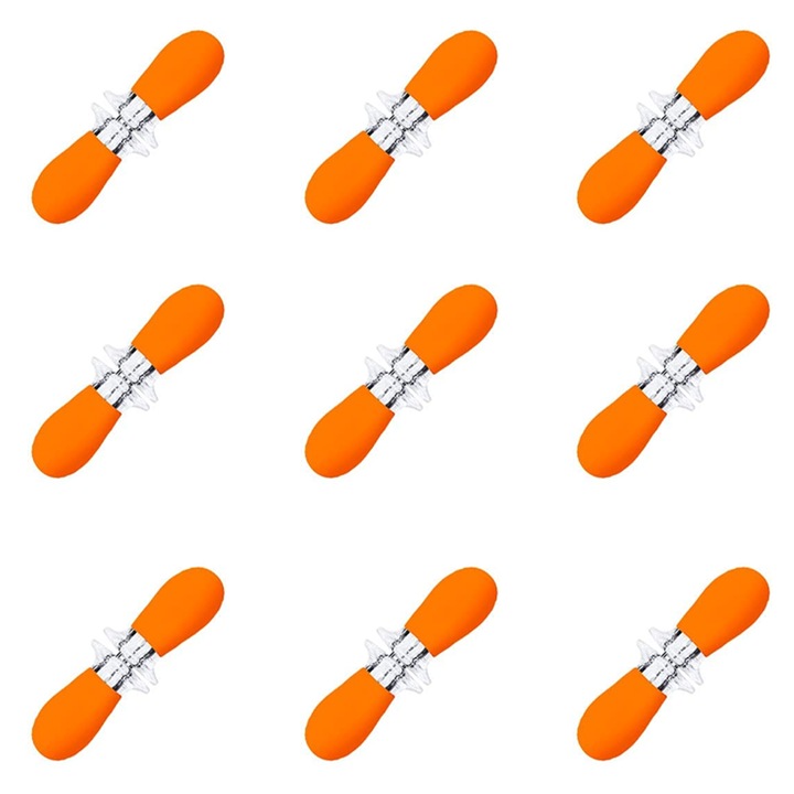 Set 9 Perechi suport porumb pentru Gratar, Inox/ABS, 10.5cm, Portocaliu