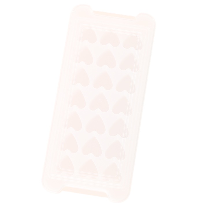 2 darabos szív jégkocka forma szett, élelmiszeripari szilikon, rugalmas, átlátszó