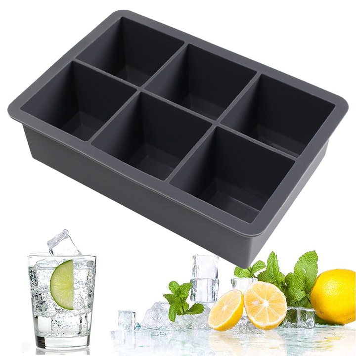 Tava pentru gheata. Reutilizabila. Tavi pentru cuburi de gheata pentru cocktailuri, whisky, congelator