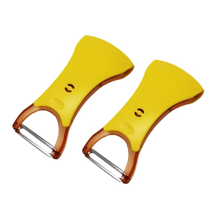 Curatator rotativ din otel inoxidabil, cu manere ergonomice, pentru legume si fructe, set de 2 bucati
