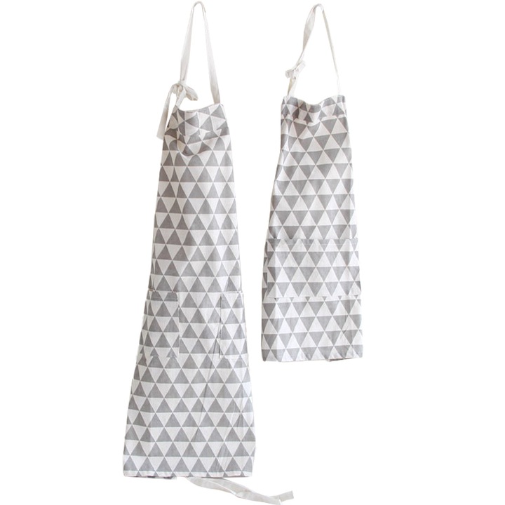 Sort parinte-copil cu sort de bucatar reglabil de buzunar pentru gatit, coacere si pictura, stil4