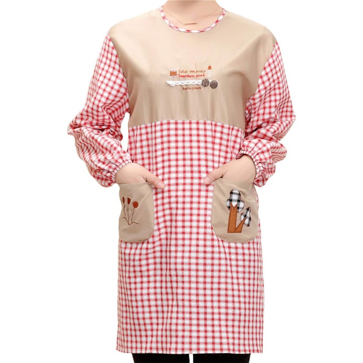 Sort dragut cu maneca lunga sort de bucatarie, rosu