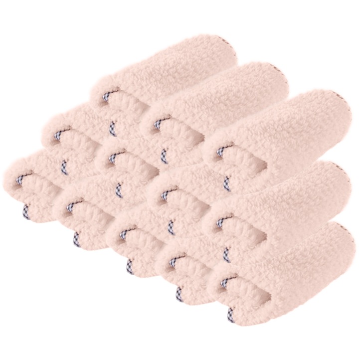 Lavete microfibra premium ZYBLSSBB LSM2XH-BST3016823-3, dublu tesut, margini din matase anti-zgariere, foarte absorbante, cu orificiu de agatare, roz deschis