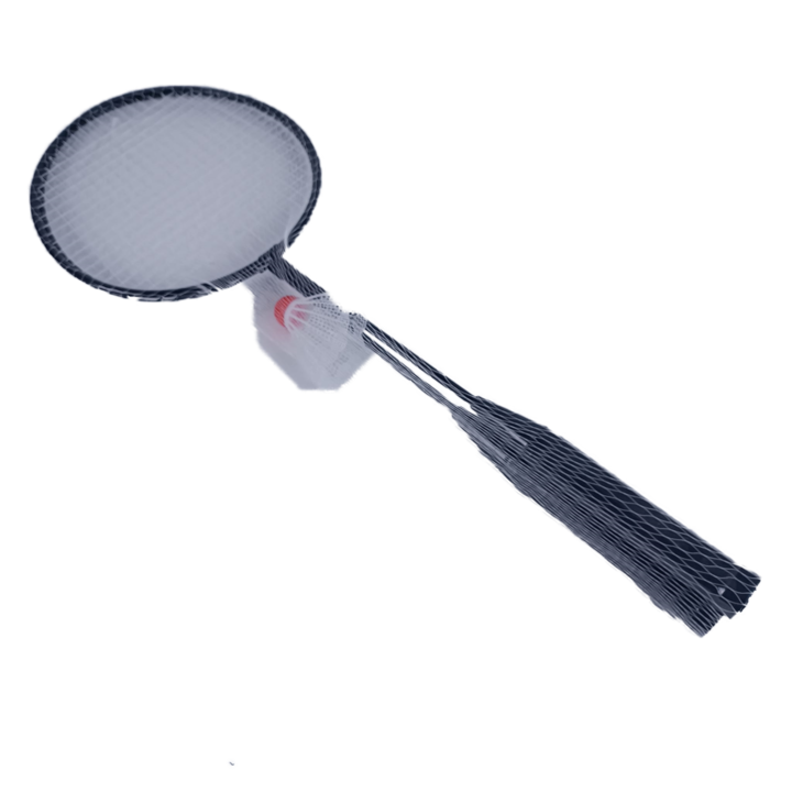 Set 2 Palete Badminton din Metal si Fluturas, Negru, Dalimag