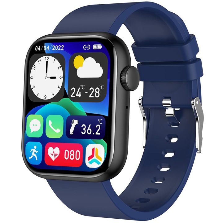 Smartwatch, Gravity, iOS 9.0, 1.85'', Impermeabil, Cauciuc