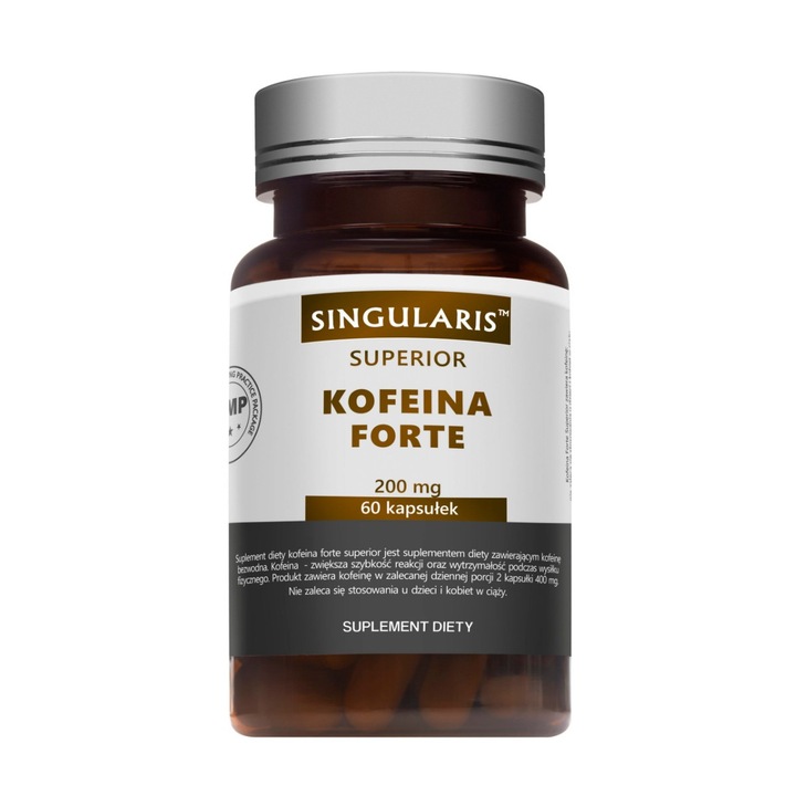 Supliment alimentar Caffeina forte, Singularis, 200mg, 60 capsule