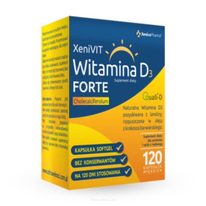 Supliment alimentar, Xenico, Vitamina D Forte, 120 capsule