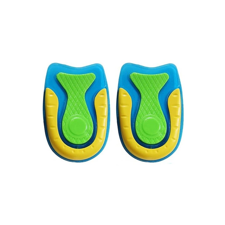 Branturi pentru calcaie HeelPillow, din silicon, confortabile, 11.2x7.5 cm, universale, pentru ameliorarea durerilor cauzate de fasciita plantara, previne mirosurile neplacute, antisoc, multicolor, Doty®️