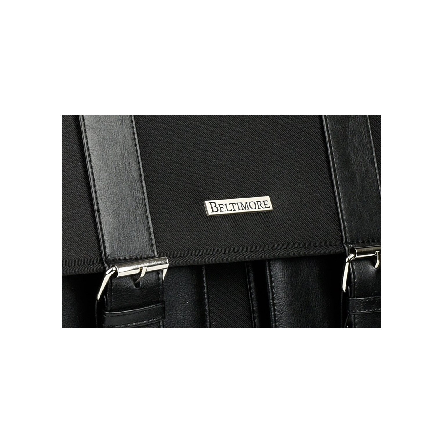 Servieta eleganta cu spatiu pentru laptop de 15.6", Beltimore, Piele ecologica, 42 x 17 x 31 cm, Negru