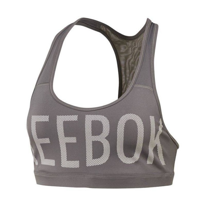 Bustiera Reebok HERO RACER BRA, gri inchis, S