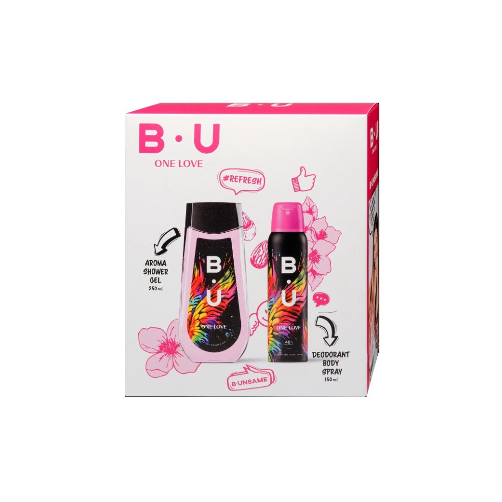 Set Cadou B.U. One Love, Deodorant Spray 150 Ml + Gel De Dus 250 Ml ...