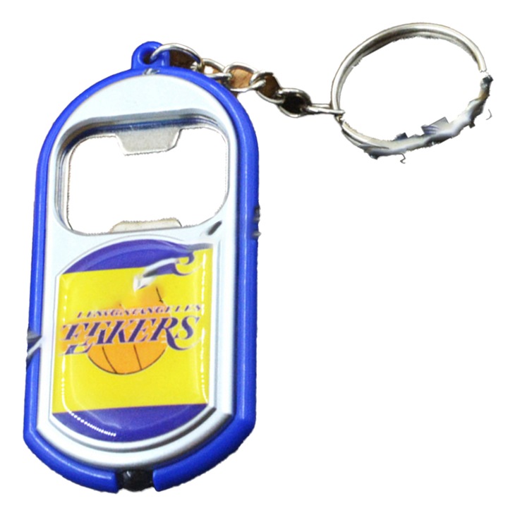 Tibuson fém parti indító kulcstartó dugóhúzó LED fény kulcstartó medál lakers