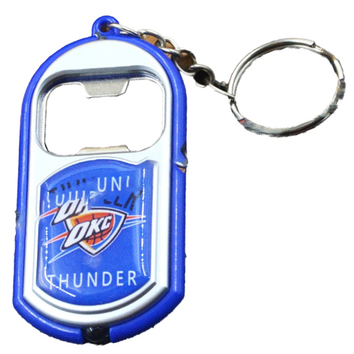 Fém dugóhúzó kulcstartó parti indító LED-es dugóhúzóval, világító Thunder medál