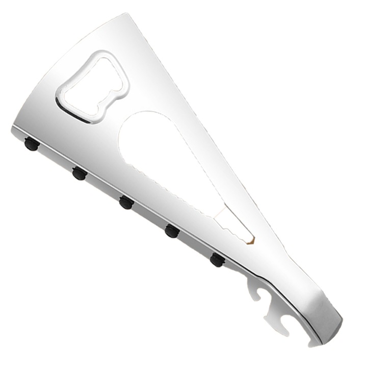 Deschizator multifunctional pentru conserve si sticle, argintiu