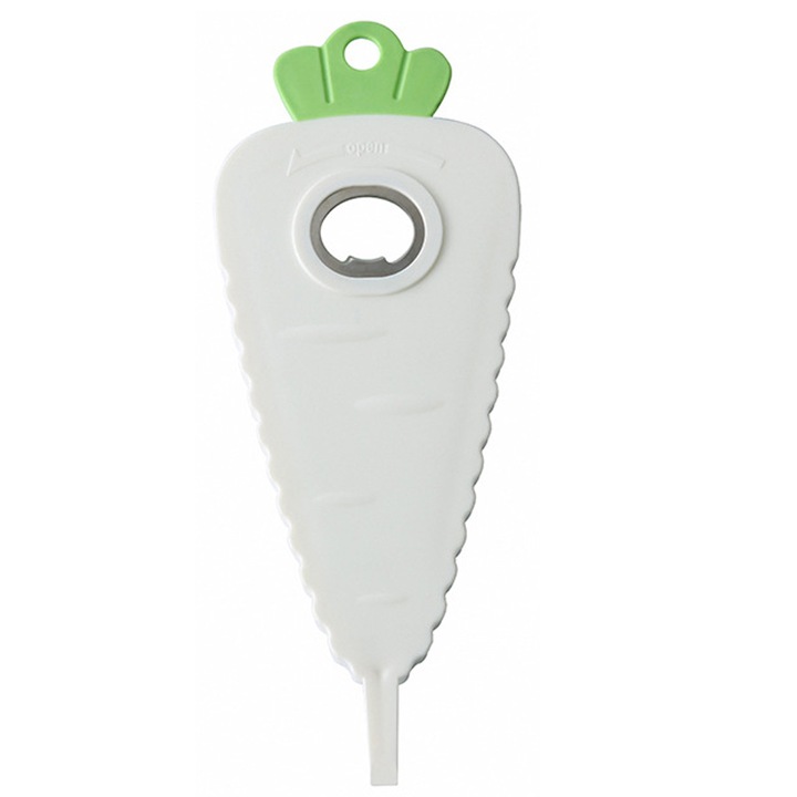 Jormftte konzervnyitó, sárgarépa alakú, multifunkcionális, könnyű, gyenge kezűeknek, 10x5cm