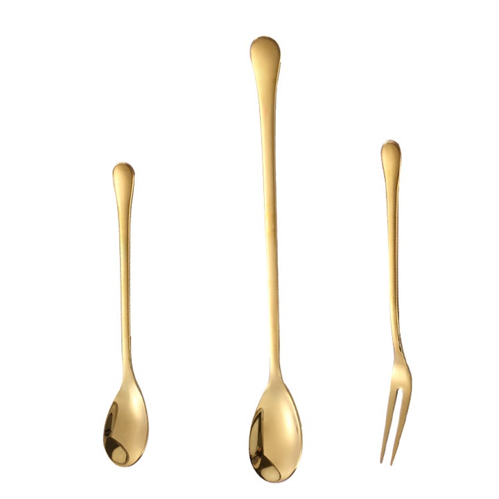 Set tacamuri QttvbTna, metal, multifunctionale, pentru desert si salata