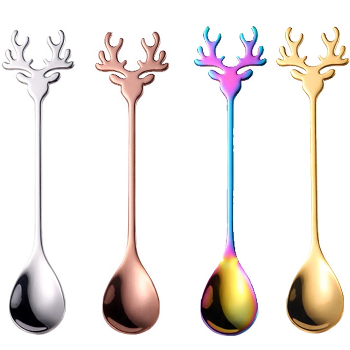 Set 5 linguri de Craciun, design ren, pentru decorare masa de sarbatoare