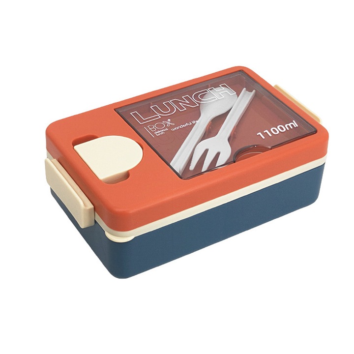 Cutie alimentara, control portii, portabila, multicolor, 1100ml