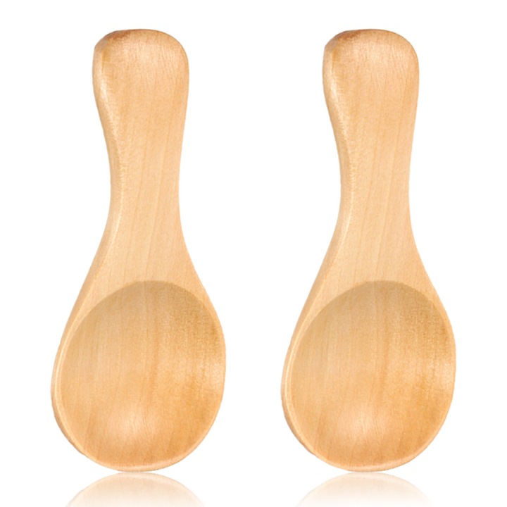 Lingurite din lemn, Cozevdnt, set 4 bucati, pentru gem, condimente, 10x2.5cm