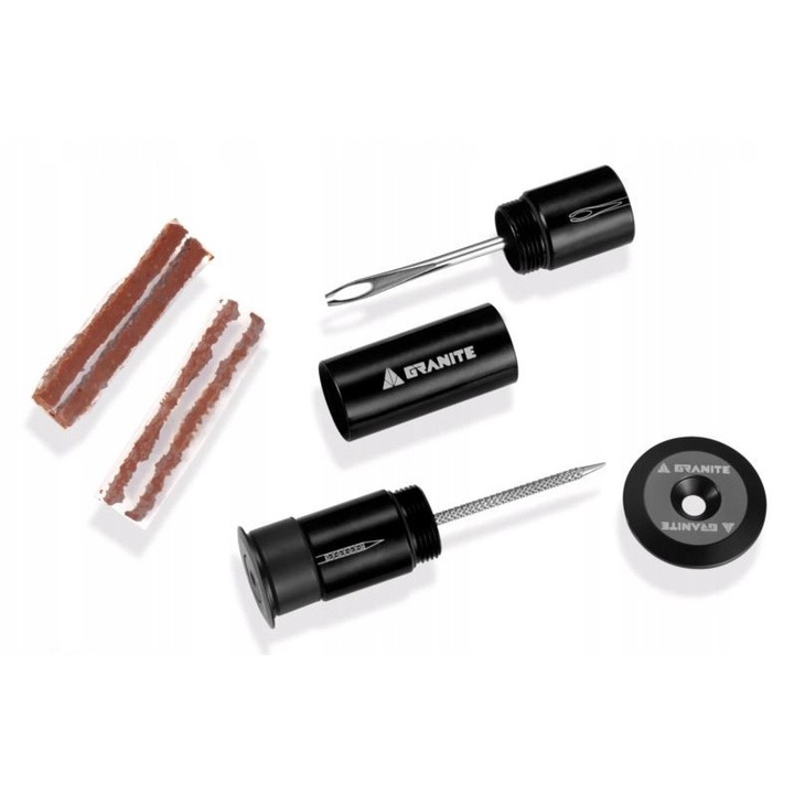 Kit reparatie anvelope, Granite, Aluminiu, Negru
