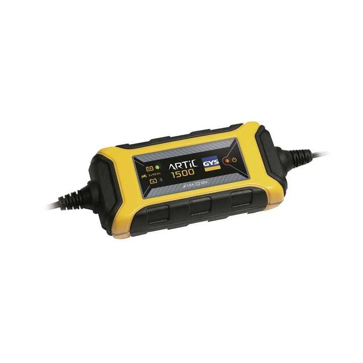 Автоматично поддържащо зарядно устройство Gys Artic 1500, 12V - 1.5A, жълт, 152х70х40мм