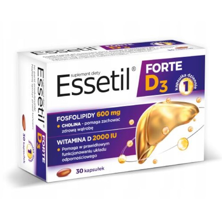 Хранителна добавка Nord Farm Essetil Forte D3, 30 капсули