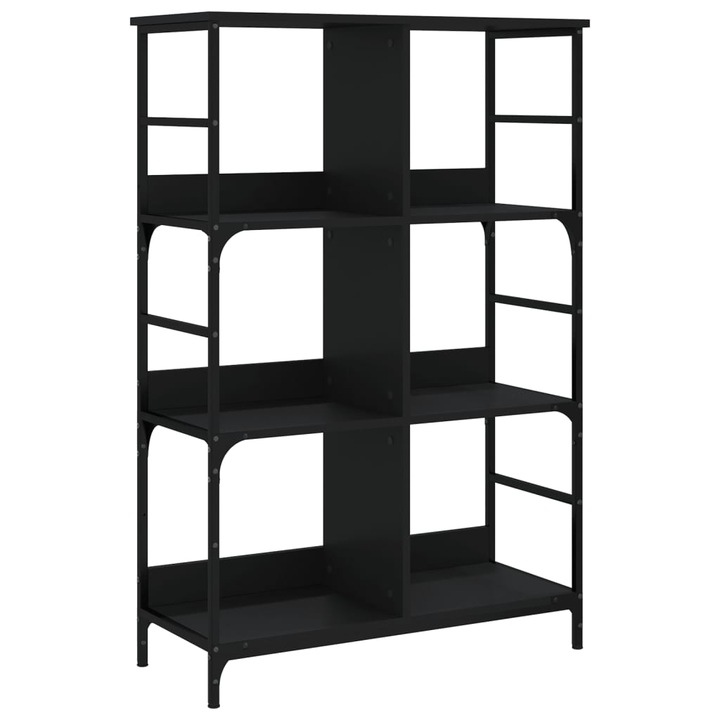 Biblioteca vidaXL, negru, 78,5x33x117,5 cm, lemn prelucrat, 18.8 Kg
