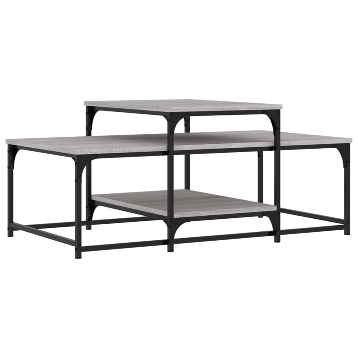 Masuta de cafea vidaXL, gri sonoma, 102x60x45 cm, lemn compozit, 15.6 Kg
