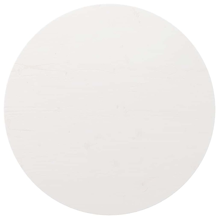 Blat de masa rotund vidaXL, alb, Ø90x3 cm, lemn masiv de pin 833674