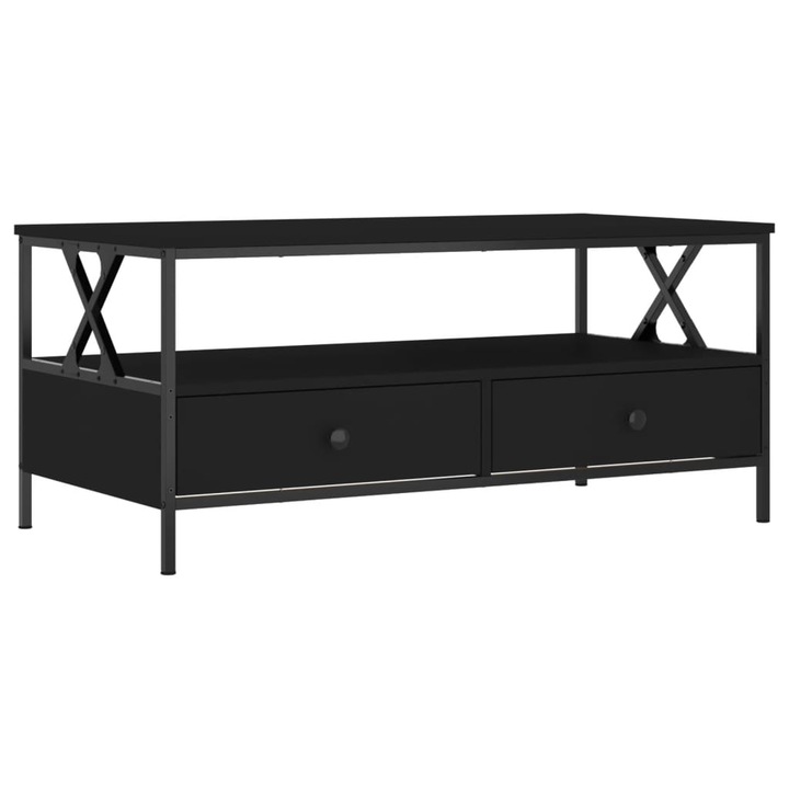 Холна маса с чекмеджета, Zakito Europe, 100x51x45 см, Черна