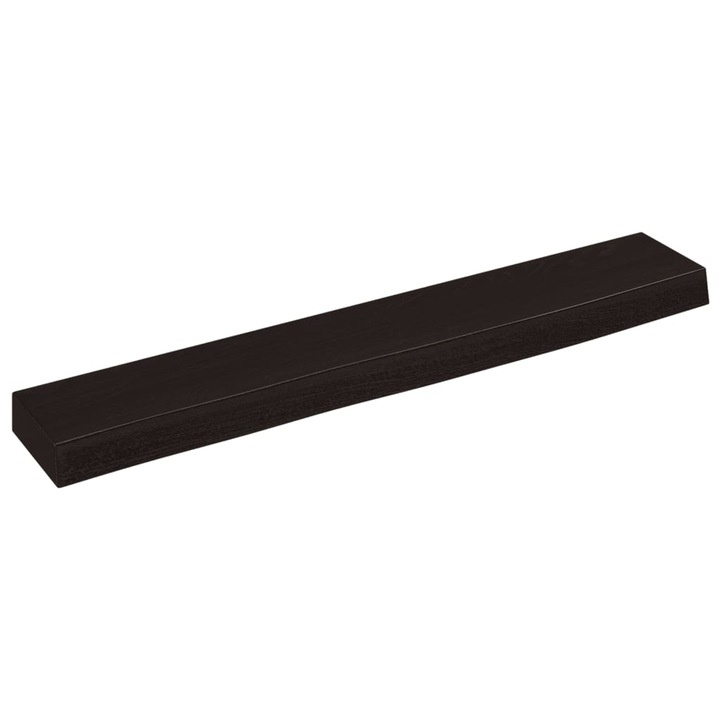 Sötétbarna kezelt tömör tölgyfa fali polc 60x10x4 cm
