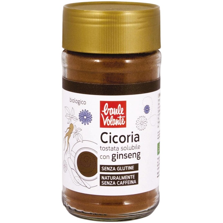Cicoare solubila cu ginseng, fara gluten, Baule Volante 100g