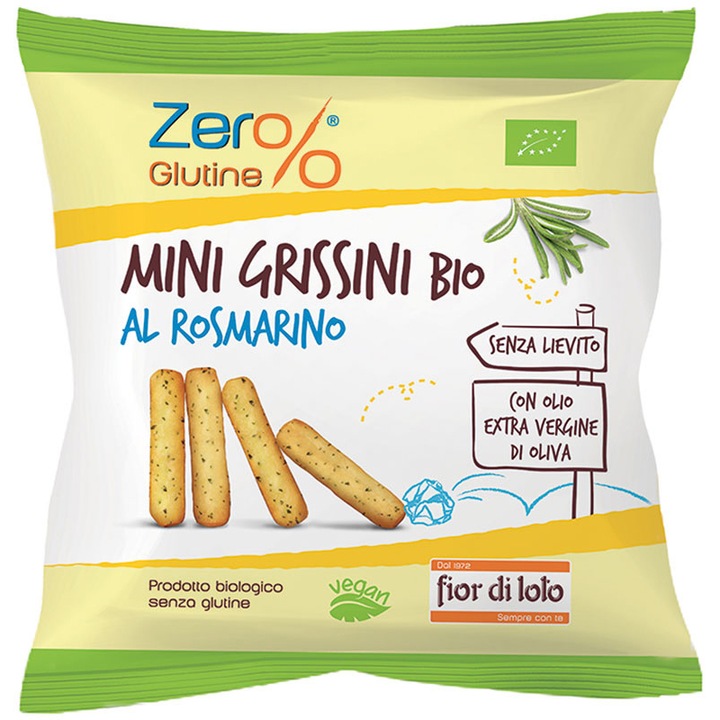 Mini grisine cu rosmarin, fara gluten, fara drojdie, Fior di Loto 30g