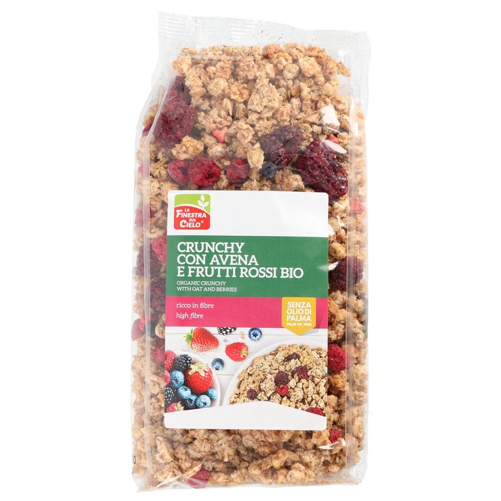 Musli crocant cu fulgi ovaz si fructe rosii, Finestra Sul Cielo 375g