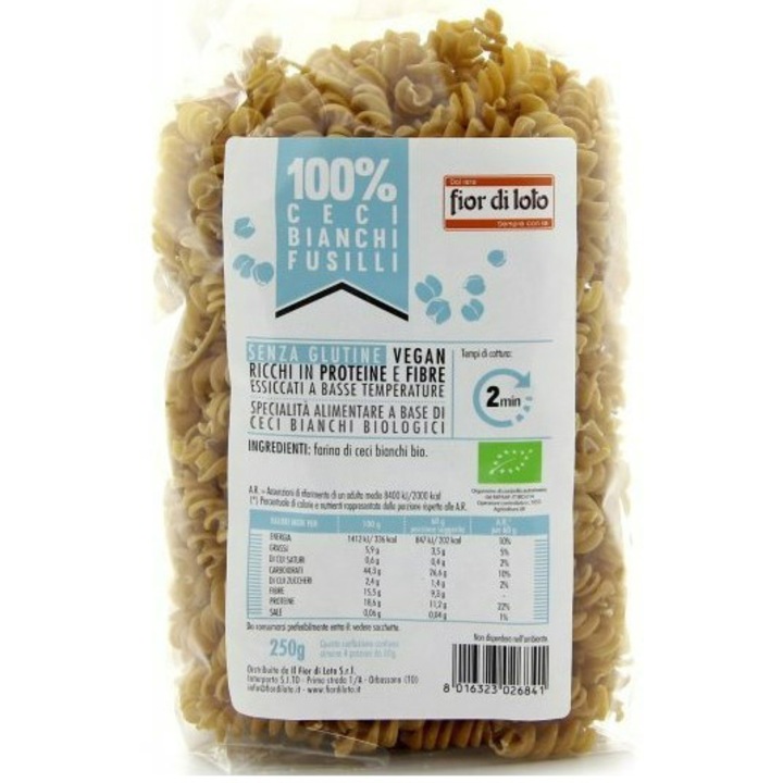 Paste Fusilli din naut fara gluten, Fior di Loto 250g